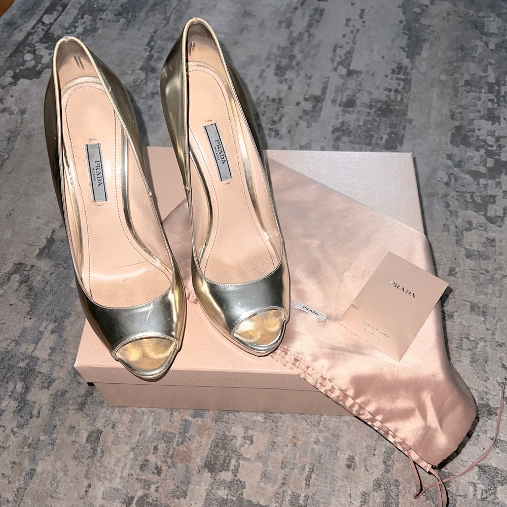 Prada Peep Toe Platform Pump